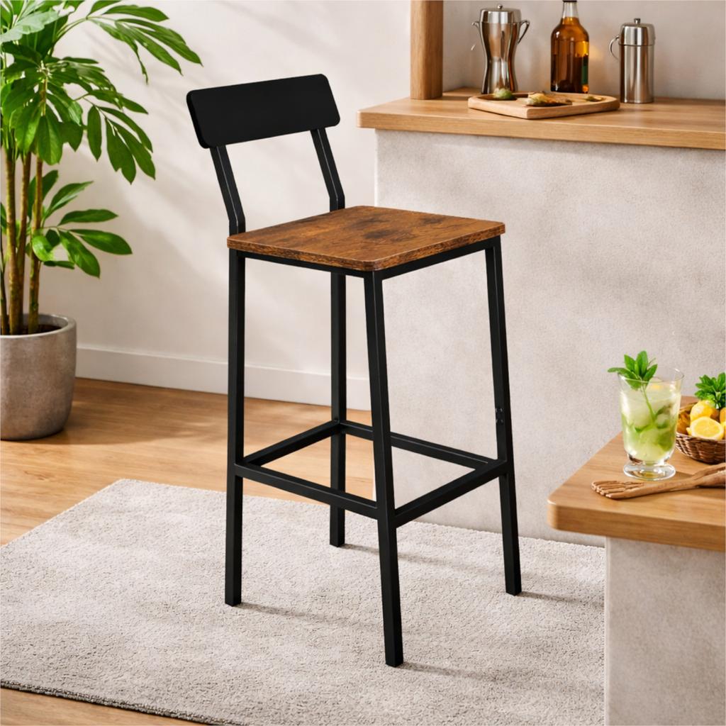 Hoker Ciemny Brąz Taboret Do Kuchni 30X40X90 I Begryf