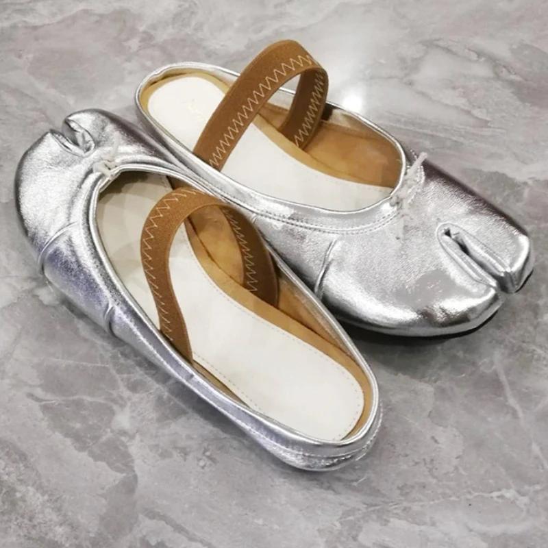 

Модные новые дизайнерские туфли-мюли на плоской подошве с разрезным носком, женские осенние модные серебряные повседневные легкие удобные мокасины с эластичным ремешком, элегантные туфли Мэри Джейн 37 серебряный