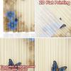 Set Of 2 Flat Printing Party Window Curtains Floral Butterfly Scene Digital Printed Polyester Drapes Festive Use Curtain