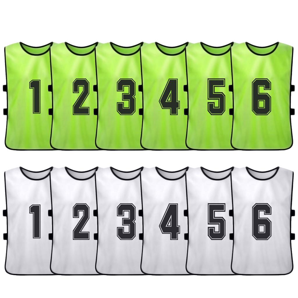 12 PCS Adults Soccer Pinnies Quick Drying Football Team Jerseys Sports Scrimmage Soccer Team