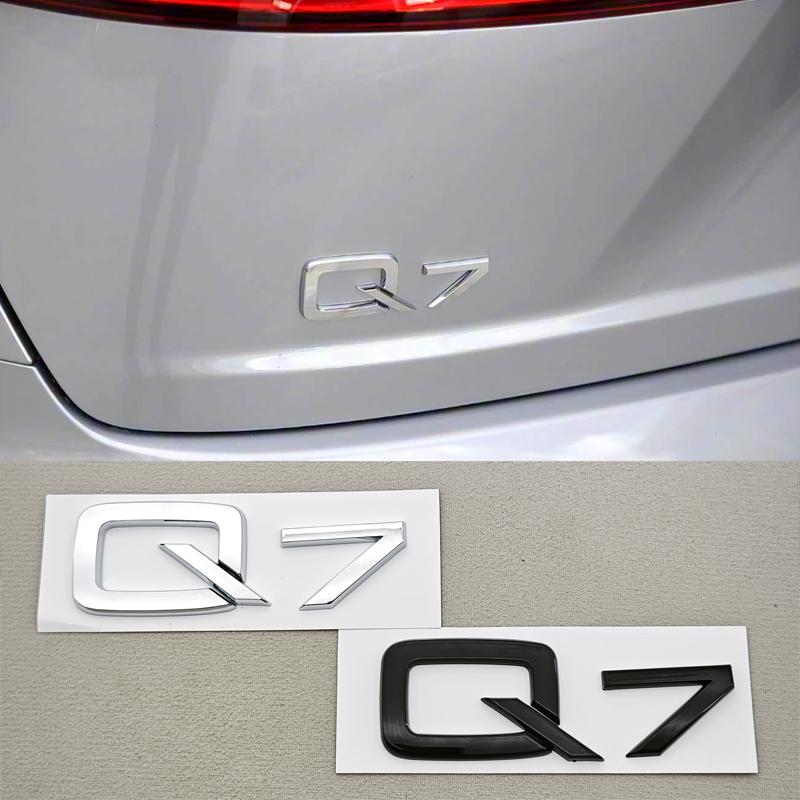 3D ABS Car Letters Logo Q7 Q8 Sticker Car Rear Trunk Badge Emblem Decals For Audi Q7 Q8 4L 4M Auto Accessories