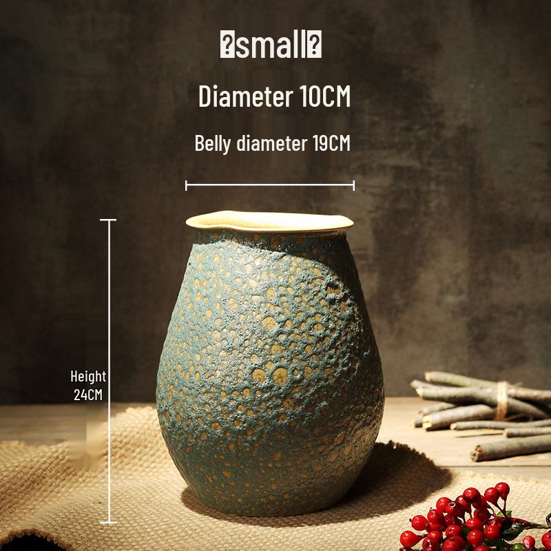 

Coarse Pottery Ceramic Vase for Dried Flowers - Small Fresh Home Decor for Living Room, Dining Table, or Hydroponic Use
