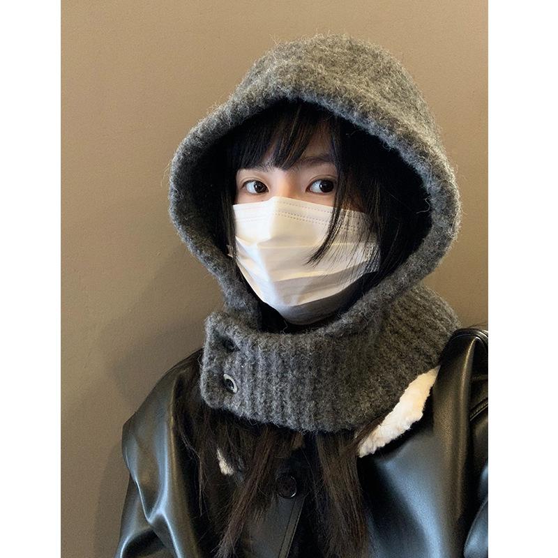 Hat Women'S Scarf Integrated Windproof Neck Cover Warm Cycling Ear Protection Head Hat Women'S Accessories
