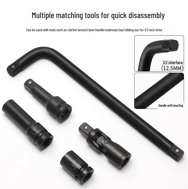 Heavy Duty Pneumatic Air Cannon Hex Socket Head Set, 1/2" Electric Extended Tool for Screwdriver
