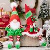 Red Green Hanging Leg Gnome Figurine Set For Festive Christmas Decorations