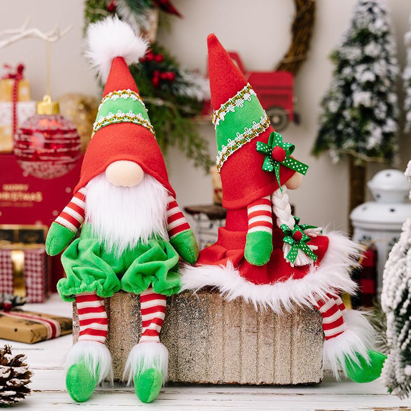 Green Delightful Red Hanging Leg Gnomes For Cheerful Christmas Decor Ideas