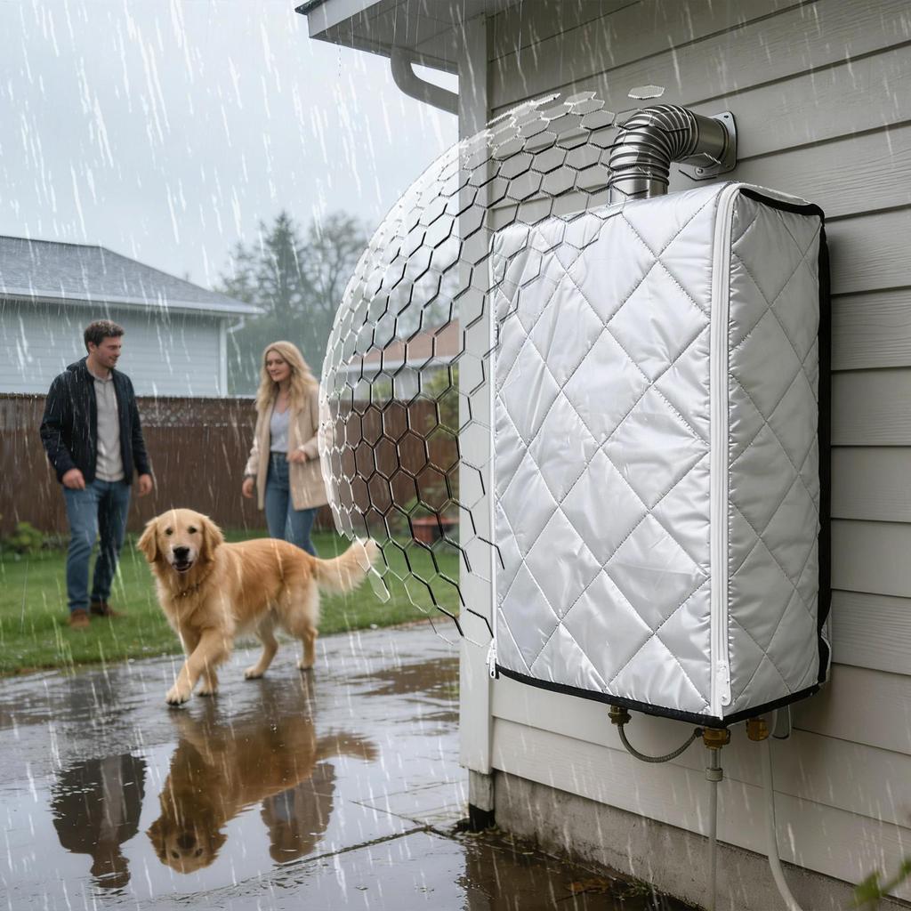 Durchlauferhitzer Abdeckung Wasserdicht Staubdicht Außenabdeckung für Kaltes Wetter Winter Regen Schnee Schutz Garten Haus Außen