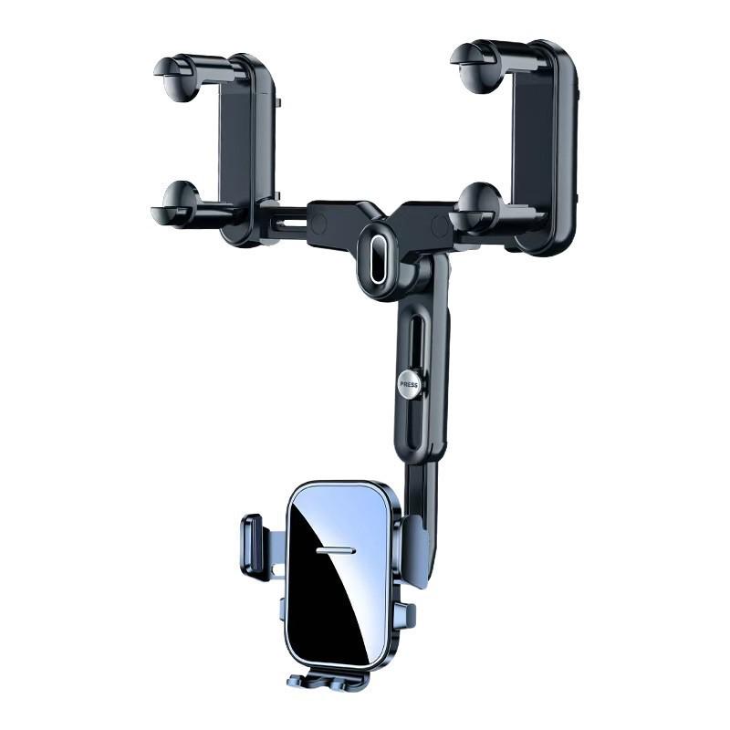 Adjustable Multi-Angle Rearview Mirror Phone Holder for Car Navigation