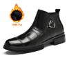 Fashion Causal Business Formal Shoes Men Chelsea Genuine Leather Ankle Boots Fashion Crocodile Leather Round Toe Antiskid Designer Boots