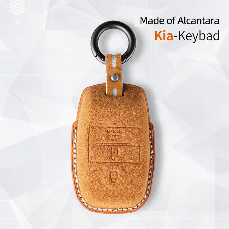 For Kia Rio Picanto Ql Sportage Ceed Cerato Forte Gt Stinger Sorento Optima K2 K3 K4 K5 Car Key Case Suede Keychain Cover Shell