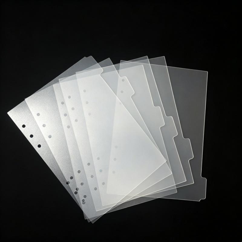Transparent Frosted Notebook Dividers - 6-Hole A5 A6 A7 Planner Index Pages, Loose-Leaf