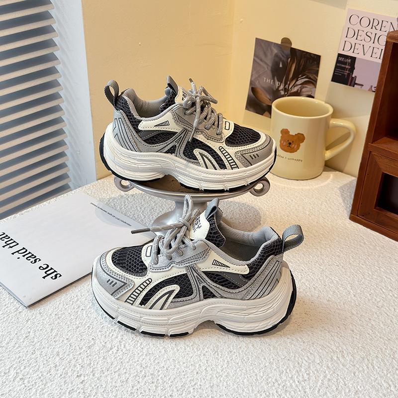 

Ankola red girls shoes spring and autumn non-slip new 2025 breathable sports shoes boys soft sole running versatile 26