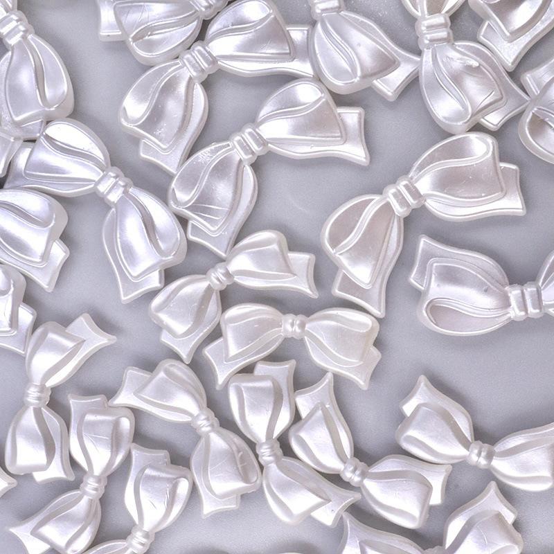 10Pcs White Bowknot Bow Acrylic Beads Loose Spacer Charm Beads For Jewelry Making Finding Set Diy Bracelets Necklace Accessories