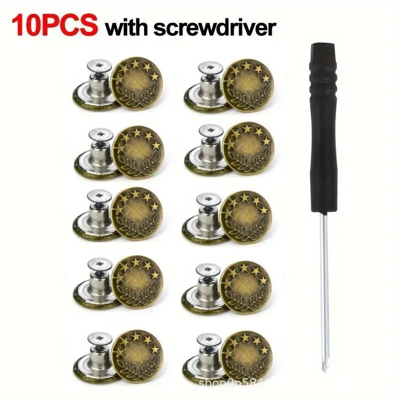 

10pcs Removable No-Sew Jeans Waist Adjustment Buttons