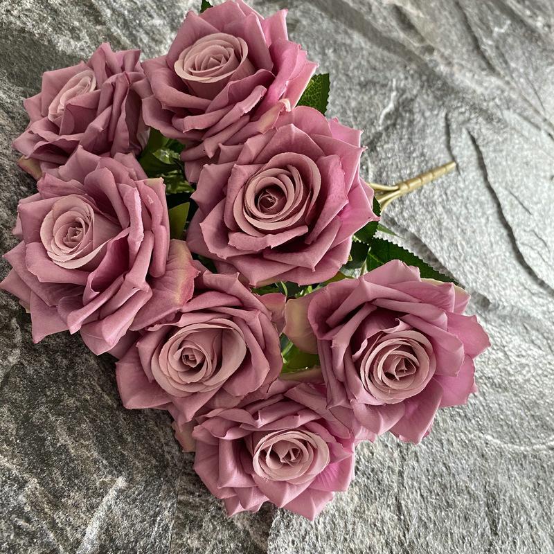 Artificial Roses Bundle Silk Fake Flowers Wedding Decor Simulation Flower Diamond Red Blue Rose el Garden Decoration Plant