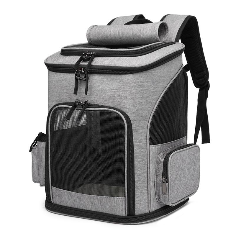 Expandable, Breathable Outdoor Pet Backpack for Cats - Portable and Foldable with Extra Capacity for Outings.