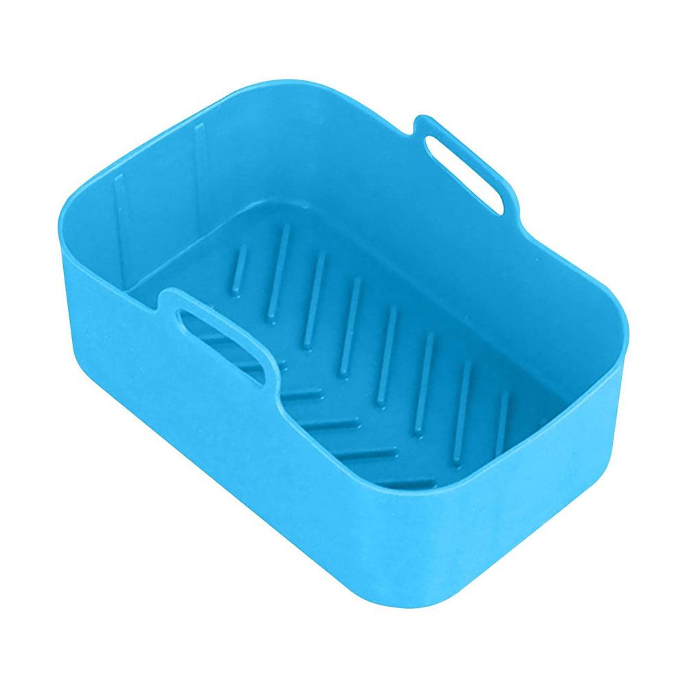 Silicone Air Fryer Pot Tray Food Safe Reusable Square BBQ Barbecue Pad Plate Airfryer Oven Baking Mold Basket Pan For Kitchen