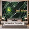 Benutzerdefiniertes Namens-Text-Wandteppich John Deere Personalisierter Polyester-Wandteppich für Schlafzimmer und Zimmer