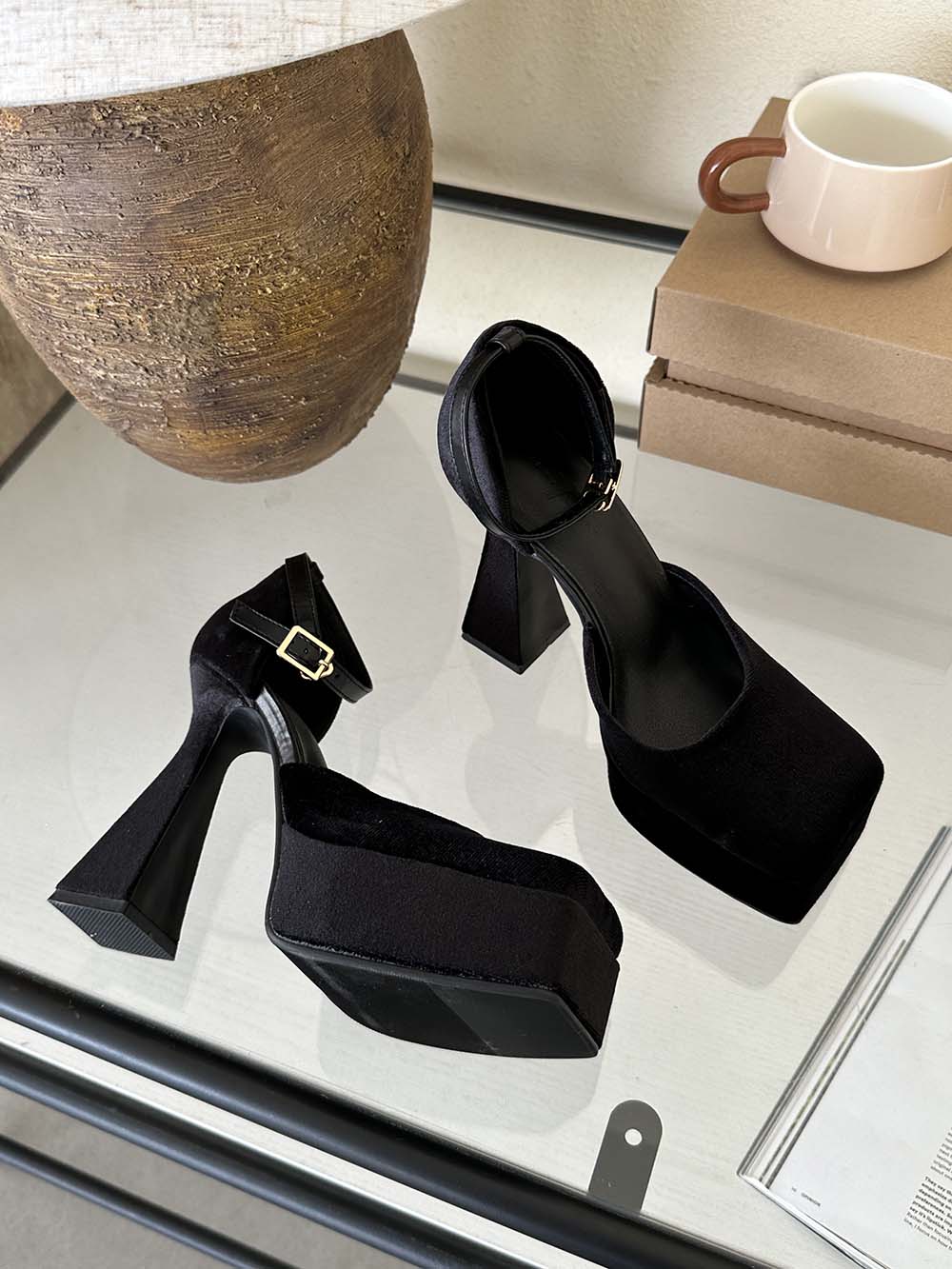 

модные женские босоножки с квадратным носком, атласные летние туфли, свадебные туфли-лодочки на толстом каблуке, черные, розовые, серые, с ремешком на щиколотке, туфли-лодочки для вечеринок 35-39 5.5 чёрный