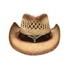 Western Men'S Outdoor Beach Hat Sun Hat Cowboy Straw Hat Women'S Big Eaves Sun Protection Adult