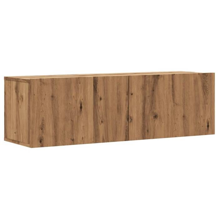 VidaXL Meuble TV mural chêne artisanal 100x30x30 cm bois d'ingénierie, support TV, armoire média, console TV, meuble HiFi, 856019
