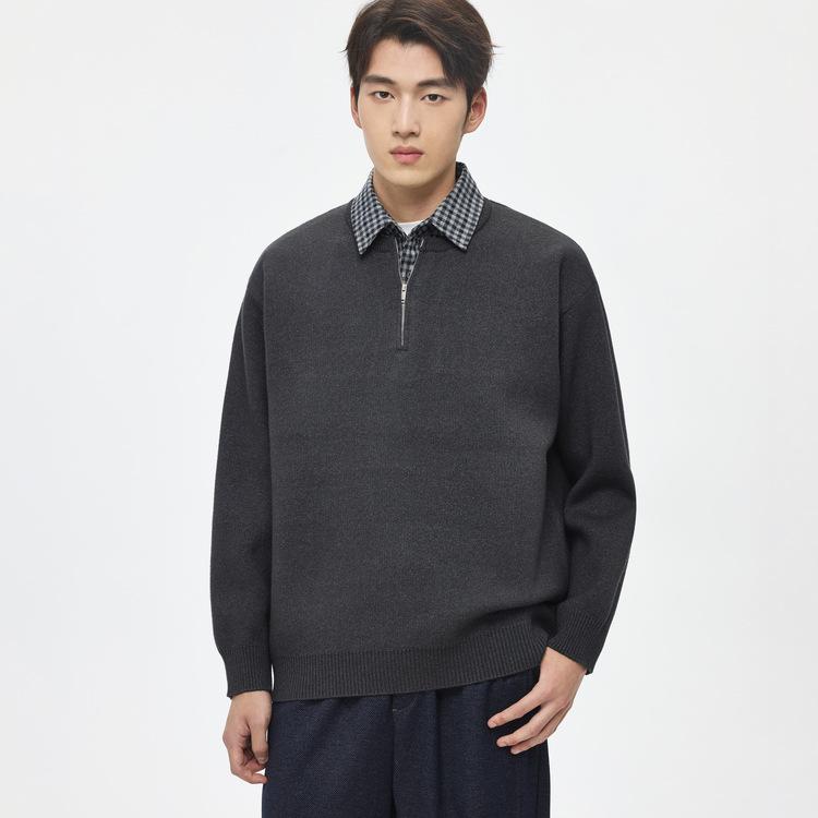 Men s Lapel Knitwear: Self-Heating Two-Piece Half-Zip Sweater - Winter 2025 Collection 2XL