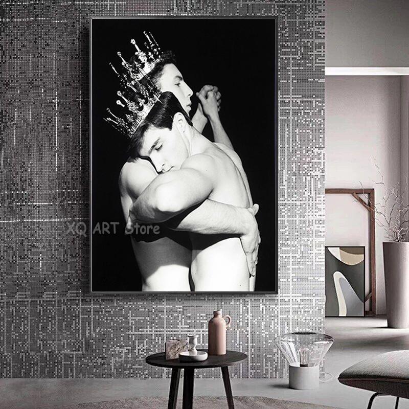 Robert Mapelthorpe Poster Two Men Dancing Black and White HD Photo Print Canvas Painting For Living Room Home Decor Frameless