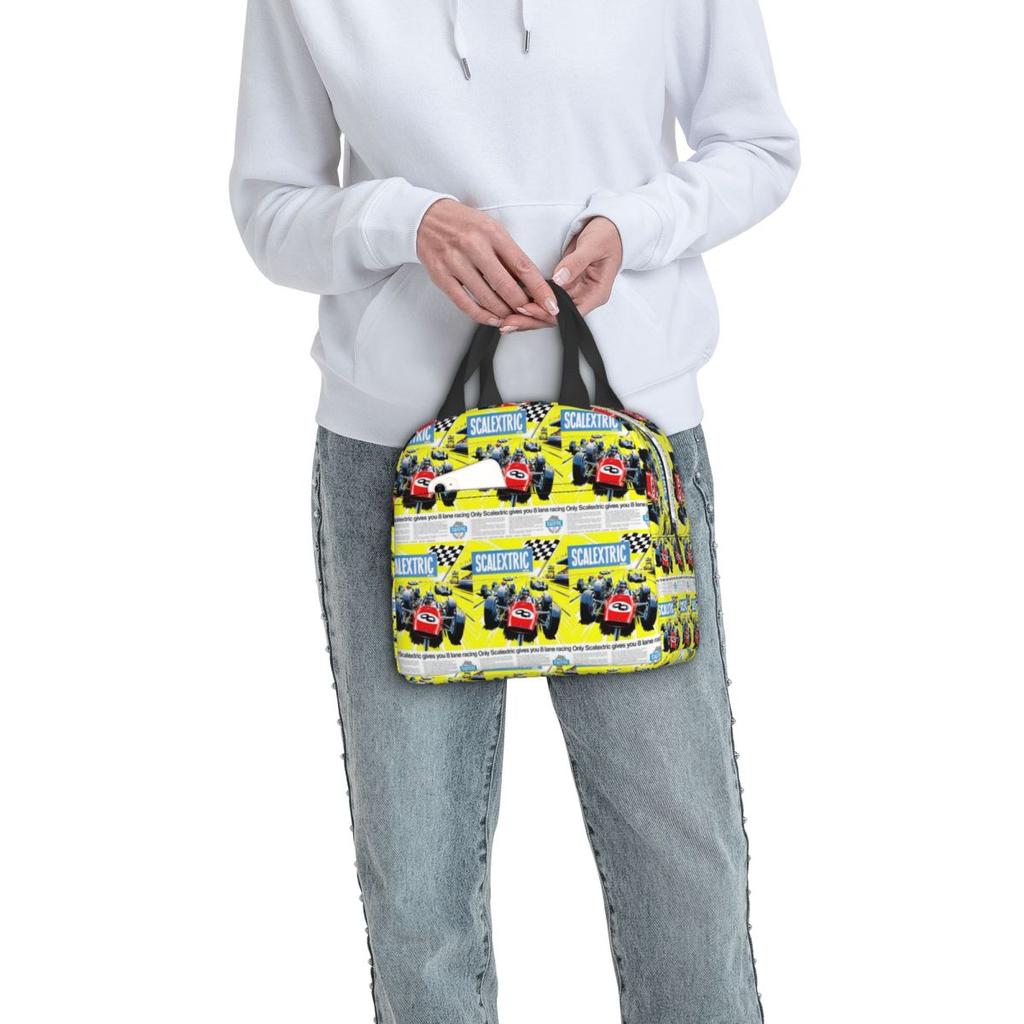 Scalextric Vintage Stuff Insulated Lunch Bag for Women Kids Portable Food Boxes Thermal Lunch Box Tote
