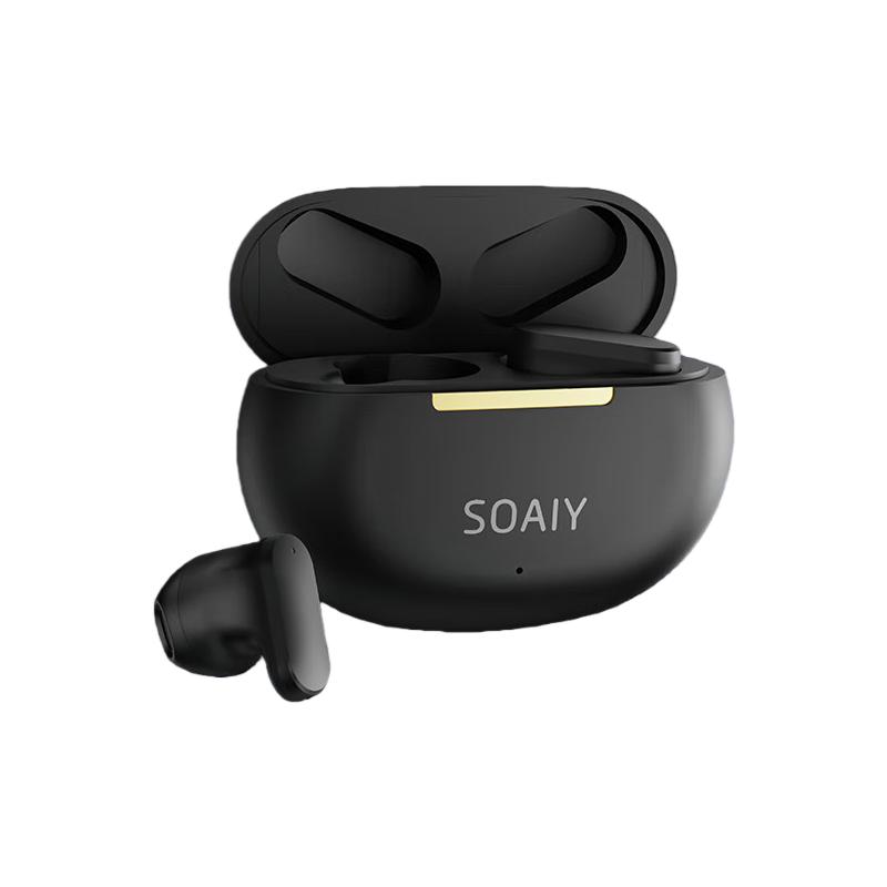 

soaiy SL6 True Wireless Bluetooth Earphones for Music Calls with Noise Reduction, Long Battery Life, Black