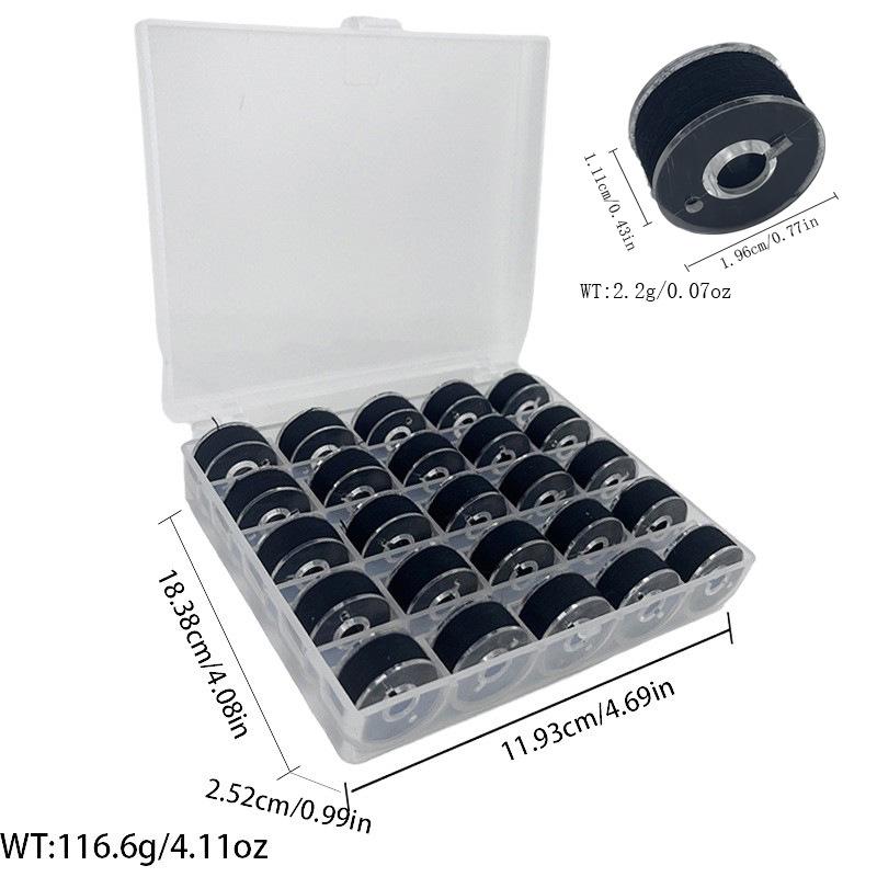 Multi-Specification Household Bobbin Set: Colored Transparent and Metal Bobbins with Thread