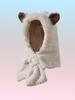 New Cute Fashion Young Ladies'  Teenager Soft Plush Winter Warm Thermal Travel Ski Party Scarf and Hat Set