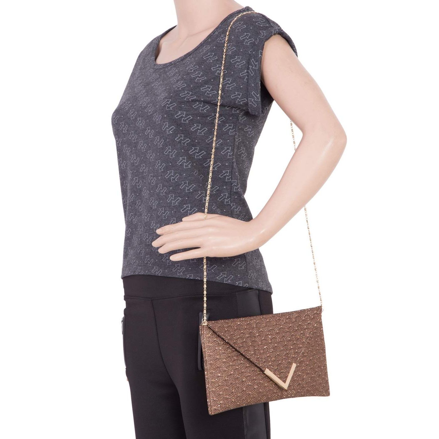 

Женская сумка-клатч/слинг 10 x 1 c медный