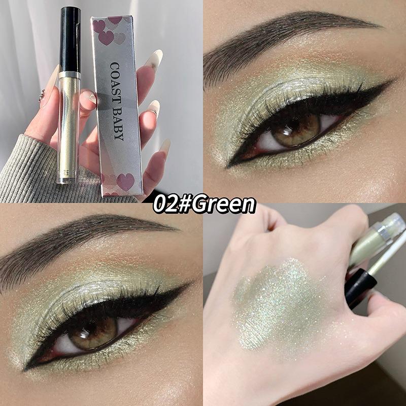 Maquillaje de Sombras de Ojos Líquidas Perladas de 12 Colores Natural Ahumado Plateado Brillante Diamante con Purpurina Sombras Impermeables Duraderas Maquillaje para Ojos
