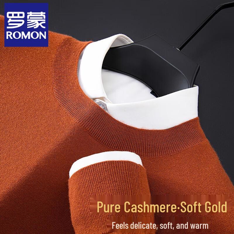 Romon Men's 100% Cashmere Round Neck Sweater