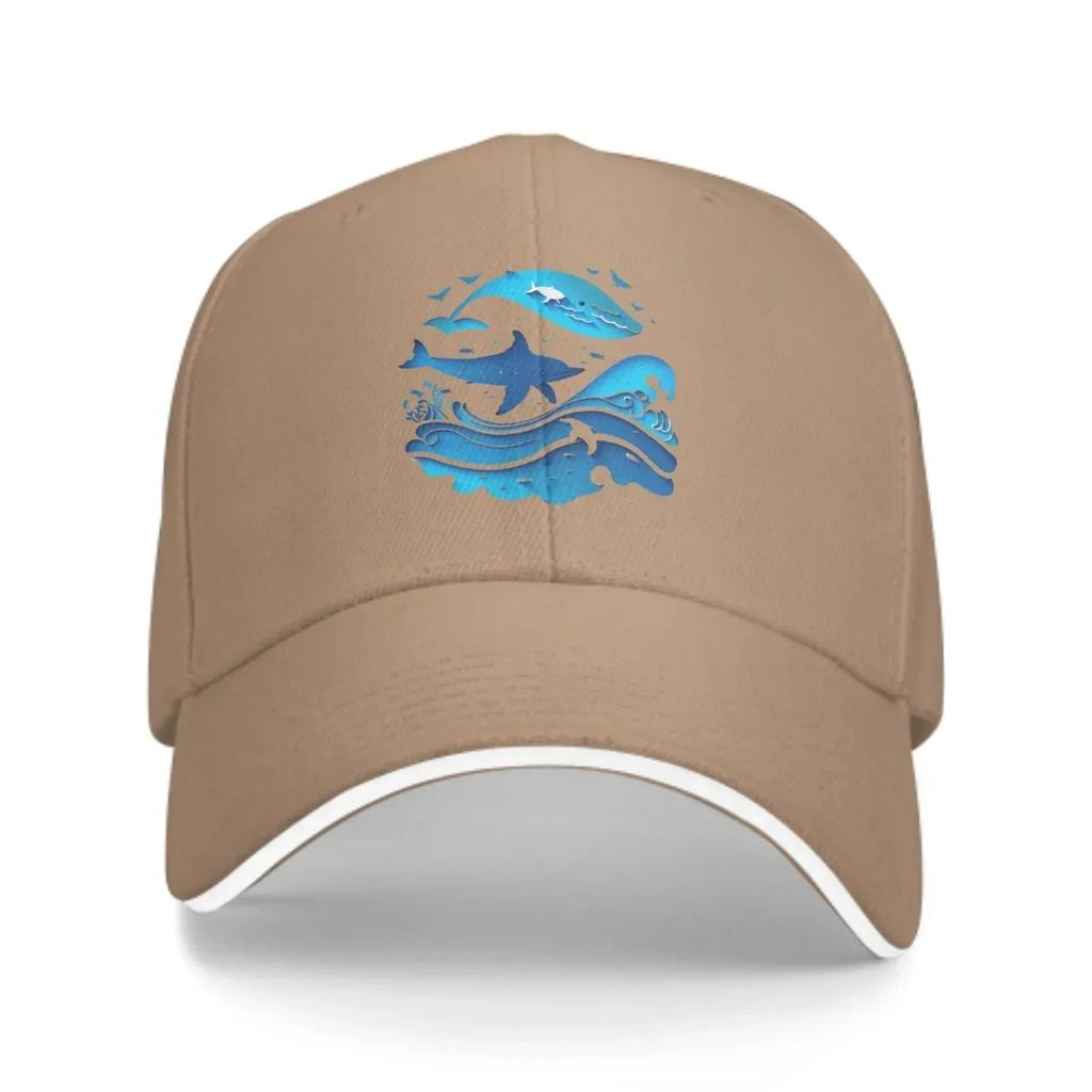 Blue Ocean Whale New Summer Fashion Duck Tongue Cap Men's And Women's Adjustable Caps Outdoor Travel Leisure Baseball Hat