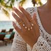 Gold Color Cubic Zirconia Rings Drop-shaped Gothic Style Rings Tassel Pendant Rings  Jewelry