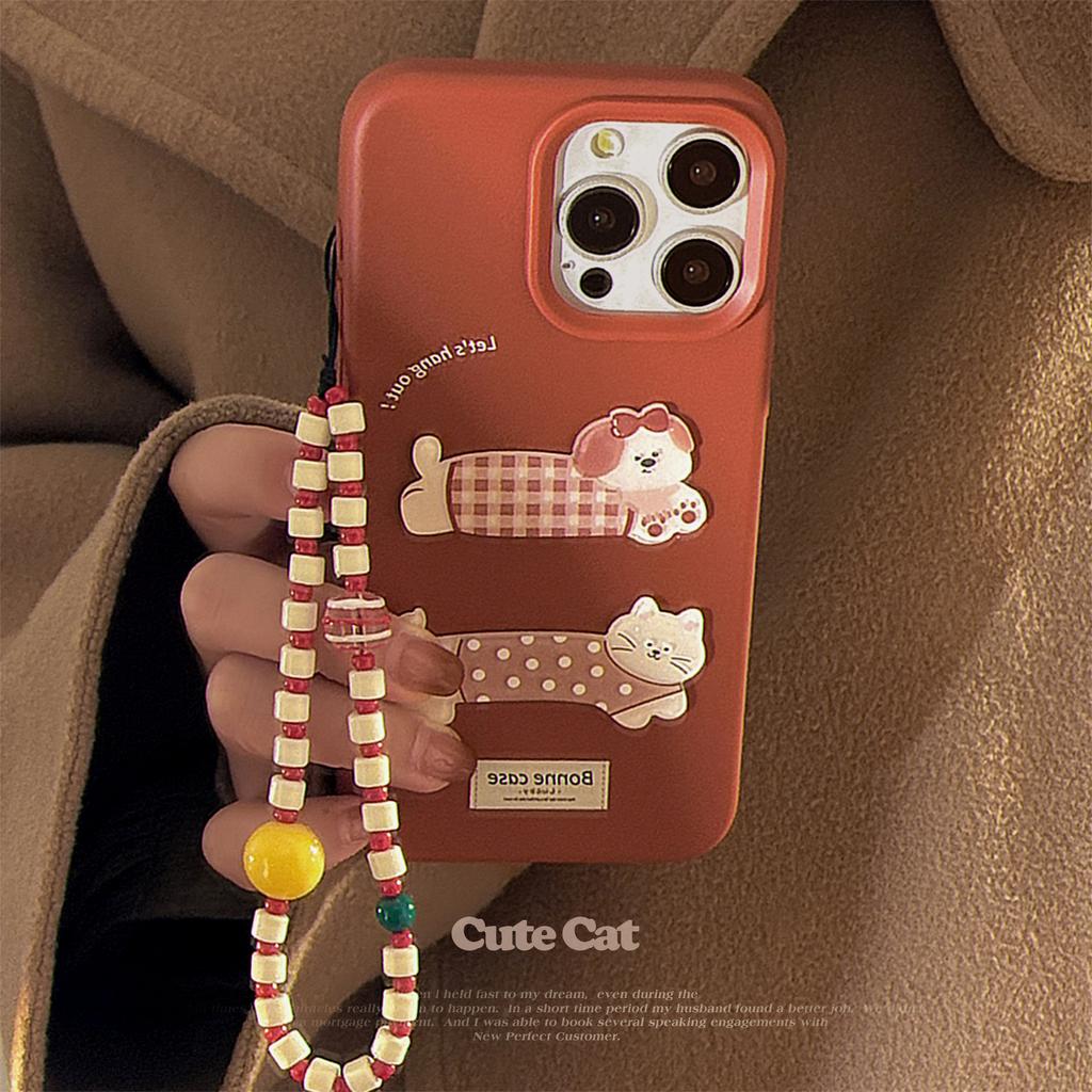 Red Three Dimensional Cartoon Iphone16 Mobile Phone Case Apple 15 Suitable for 17pro Max Hanging Chain 13 Retro