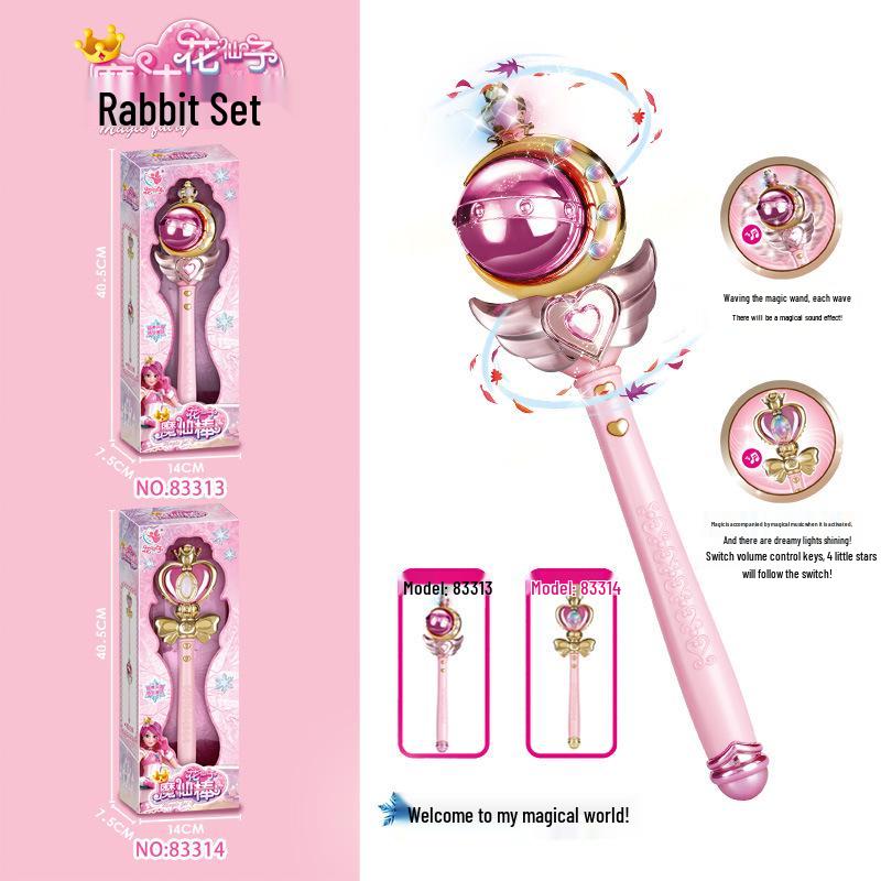 LED Light-Up Fairy Princess Wand with Music - Magical Toy for Girls