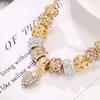 Gold DIY European Bead Bracelet with Large Hole Alloy Beads