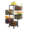 Kitchen Trolley - RE21 - 5 Rotating Levels 360° - Mobile Wheels - Black Steel