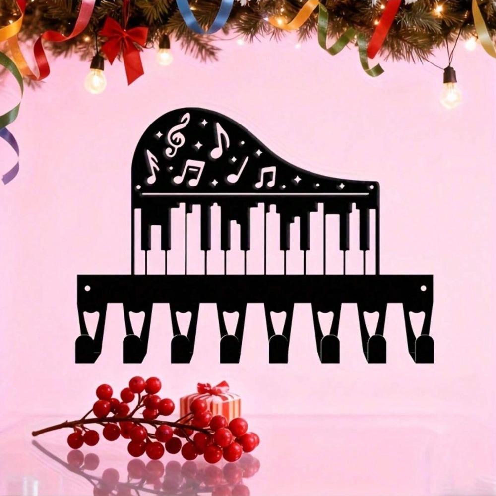 Vintage Music Piano Key Wall Hook Heavy Iron Coat Rack 8 Hooks Room Decor Wall Art Home Gift