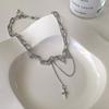 Korean version tide stacked butterfly necklace female niche design sense versatile personality Internet celebrity hip hop collarbone chain neck chain