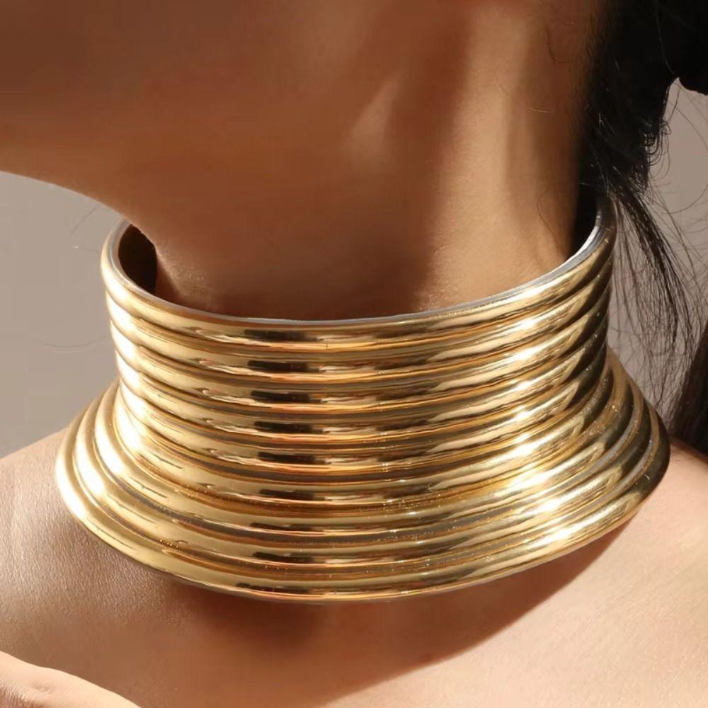 3-teiliges großes afrikanisches Halsketten-Kragen-Set, Vintage Statement-Choker-Halskette für Damen