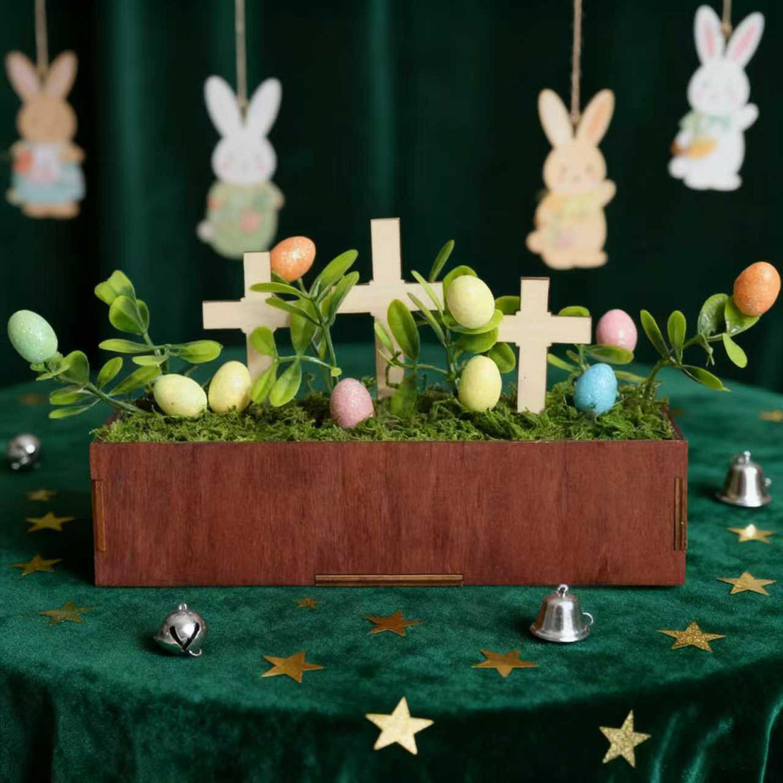 

Easter Egg Tabletop Terrarium Decoration For Festive Tables, Cross Decorations For Living Room Ornaments One Size