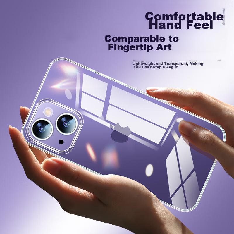 IPhone 14 Plus Case, Transparent Silicone Protective Cover, Full Protection Air Cushion Shockproof Ultra-Thin Soft And Hard, Personalized And Wome