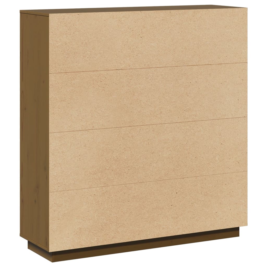 Highboard Honey Brown 110.5 X 35 X 117 Cm Solid Pine Wood