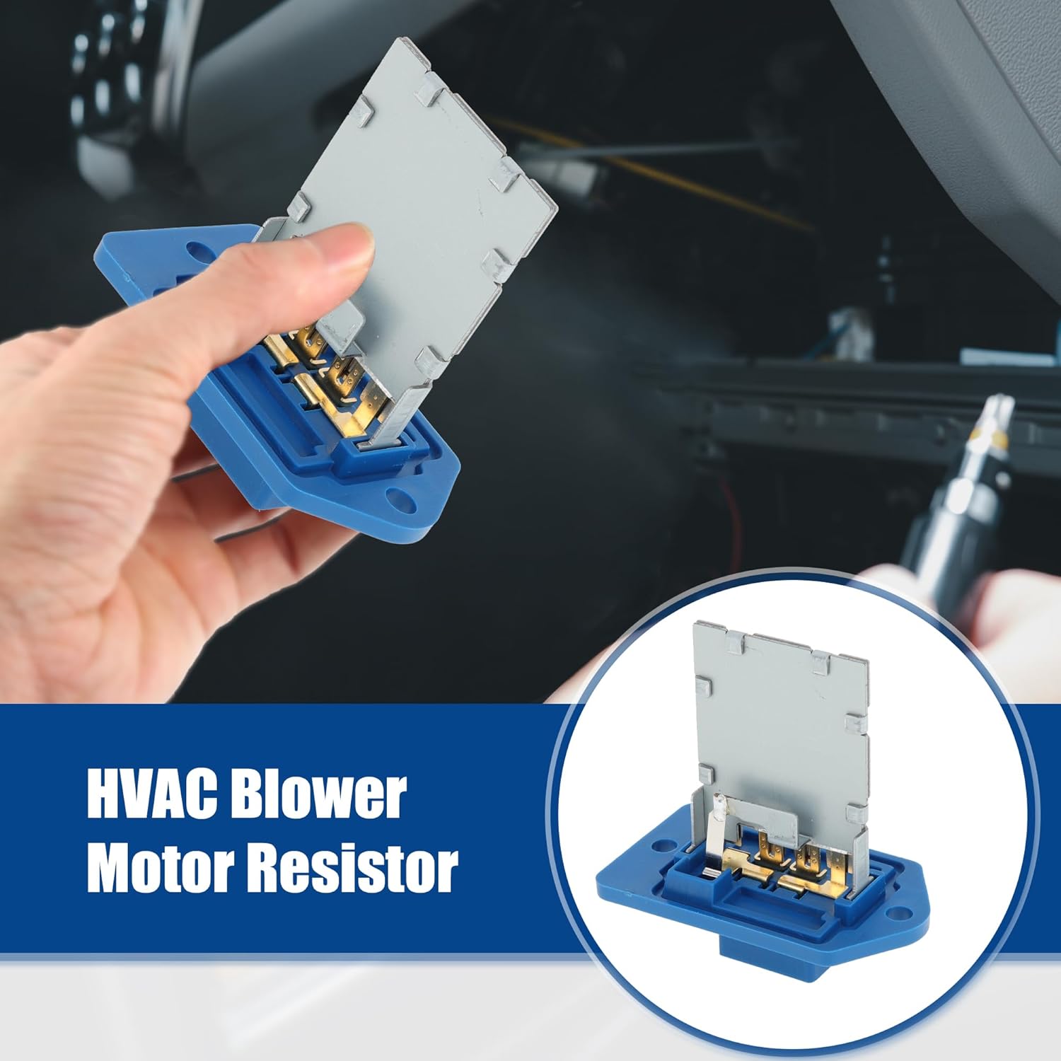 

ACROPIX HVAC Blower Motor Resistor Replacement Fit for Hyundai Tucson - Pack of 1 Silver Tone Blue