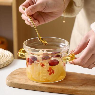 Shangqi Glas Dubbelhandige Stoofpan met Schaal