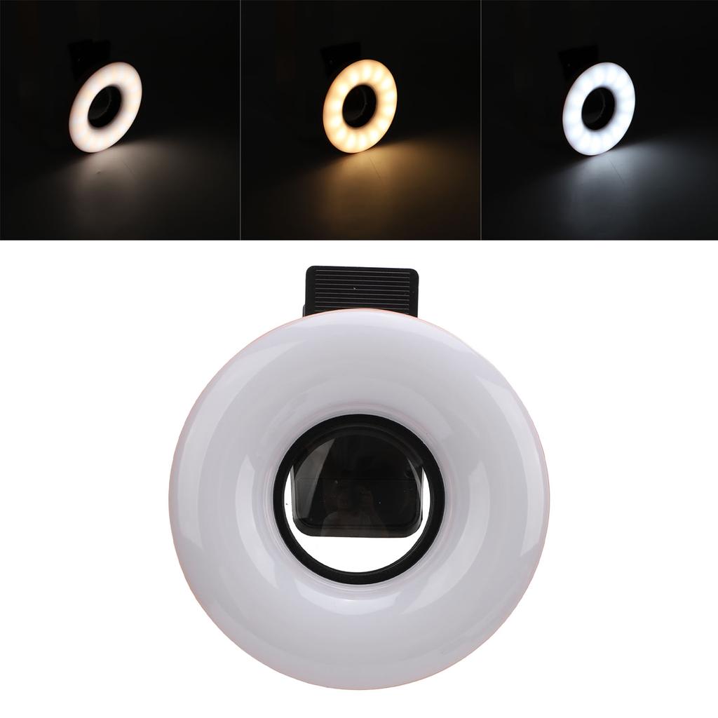 Makro-Objektiv 15-facher Zoom mit LED-Fülllicht 3 Lichtmodi 5 Helligkeitsstufen USB 200mAh Handy-Makro-Objektiv mit Clip für Wimpern Schmuck Fotografie