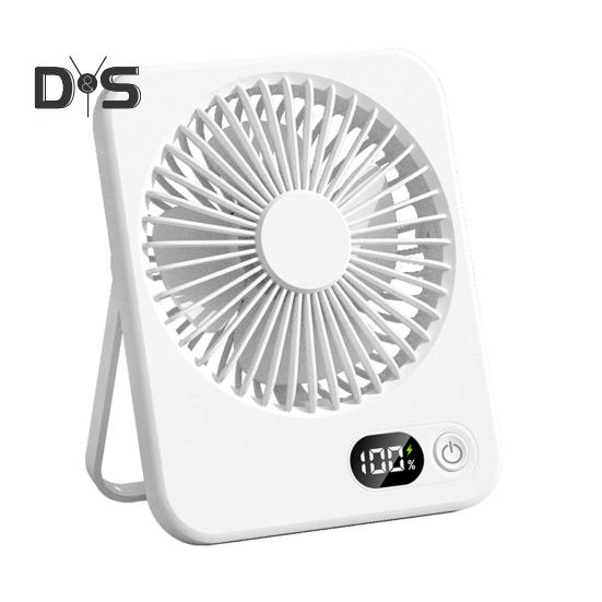

Портативный настольный вентилятор Перезаряжаемый постоянный вентилятор емкостью 1200 мАч с батарейным питанием и цифровым дисплеем Сверхтихий складной настольный вентилятор 5 регулируемых скоростей белый